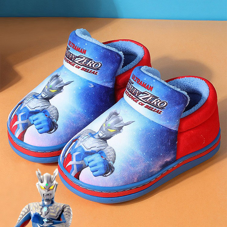 一件代发批发正品奥特曼儿童包跟棉鞋男童宝宝冬季保暖卡通家居鞋
