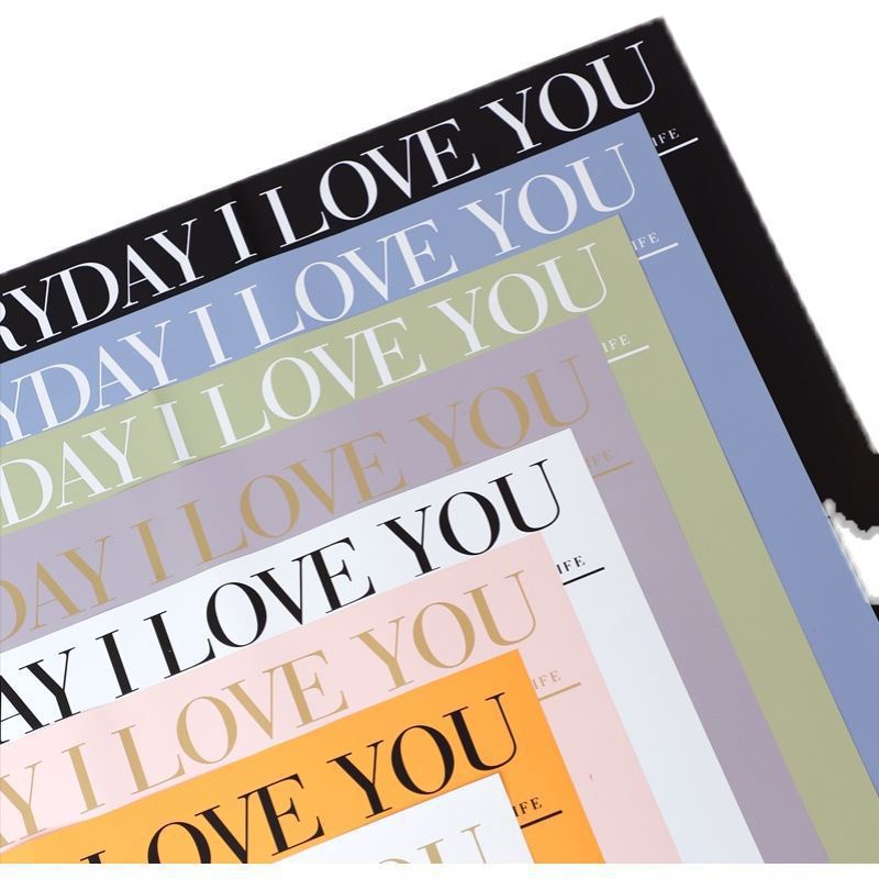 韩式花艺鲜花包装纸简爱拥抱防水双色欧雅纸告白花束花店包花材料