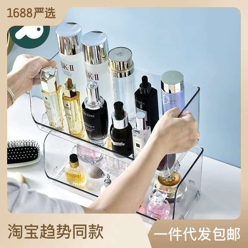 Cosmetic storage box, face mask, table transparent dressing table