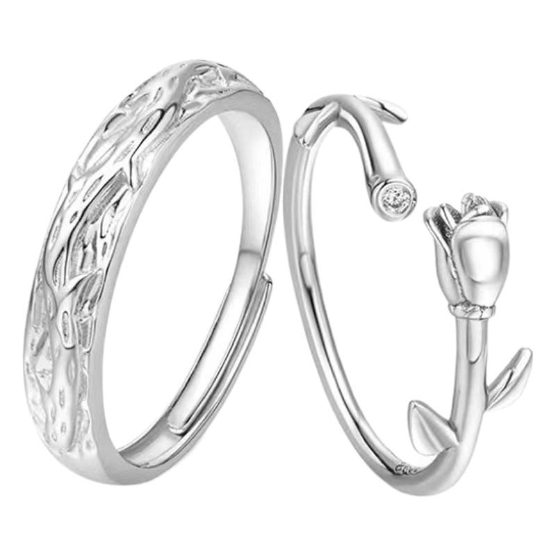 White copper fan home with LOGO ring female Mobius couple ring fashion simple open men and women pair wholesale