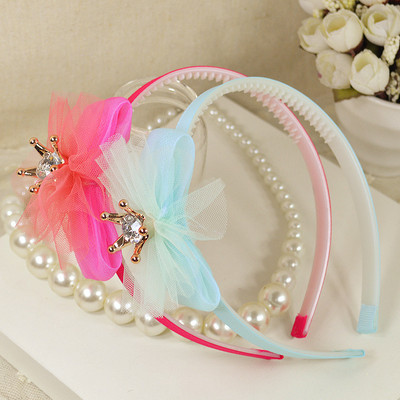 兒童發箍韓國女童皇冠頭箍小公主可愛蕾絲發卡頭飾發飾