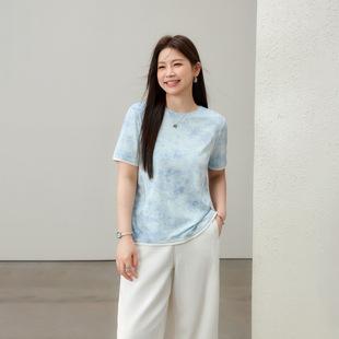 [Fashionable Splicing Hem Design Simple T-Shirt] Slim Show Plus Size Women's Clothing Fat mm 2025 Summer New Style
