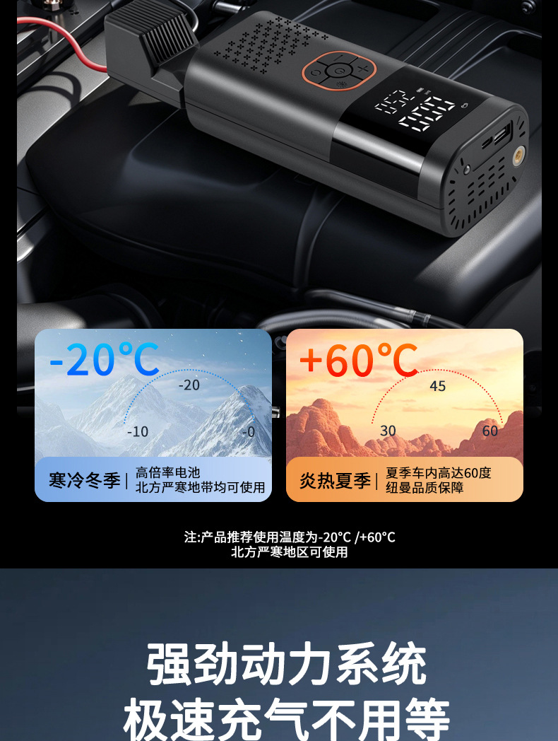 New model car air pump with emergency power supply and multi-functional vehicle-mounted backup smart air pump