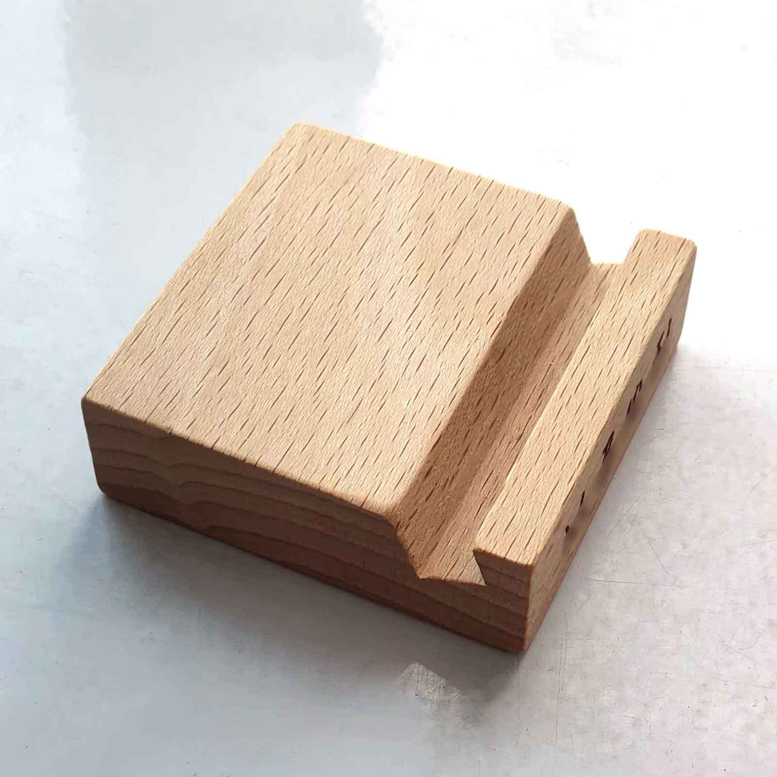 Yishujia·Beech Wood Phone Holder Yishujia Solid Wood Crafts Phone Stand Practical Small Item