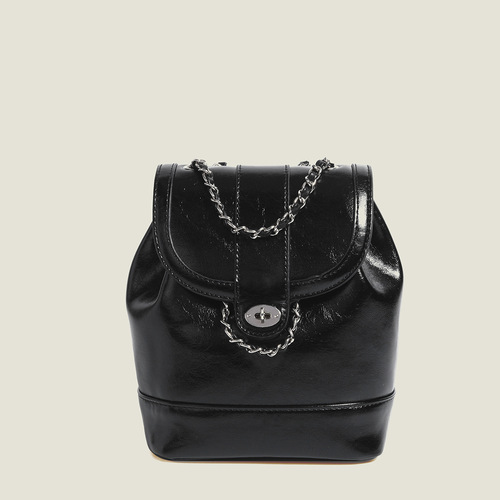 South Korean niche new mini Chanel-style chain backpack for women, Instagram blogger, student, oil-wax leather, dropshipping one piece