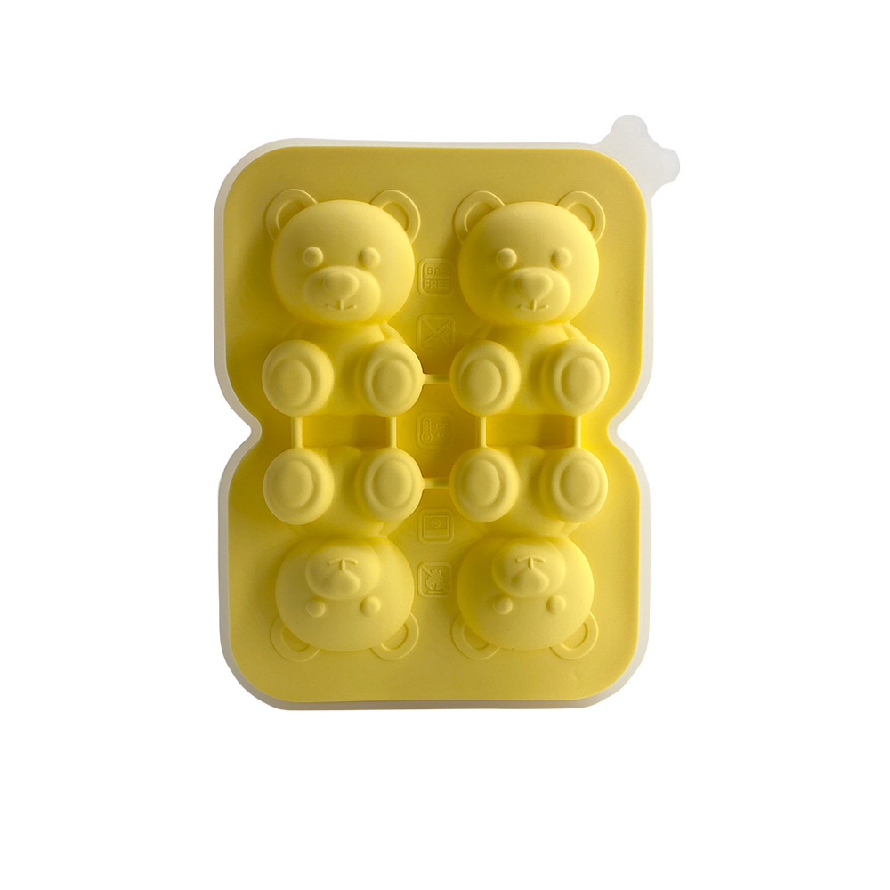 Nueva silicona Internet celebridad oso cubo de hielo molde casero leche té café bebida compañero lindo DIY hielo bandeja fabricación