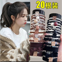 新款水钻头绳皮筋女简约发绳高弹力耐用橡皮筋发圈高马尾皮套发饰