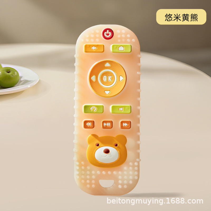 Control remoto goma de dientes para bebés palito de dientes para el apetito pequeño mes de edad goma de mordida 4 meses de silicona para bebés puede roer juguetes