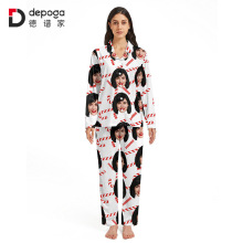 跨境专供欧美风新款宽松圣诞节睡衣长袖家居服女休闲长裤套装厂家