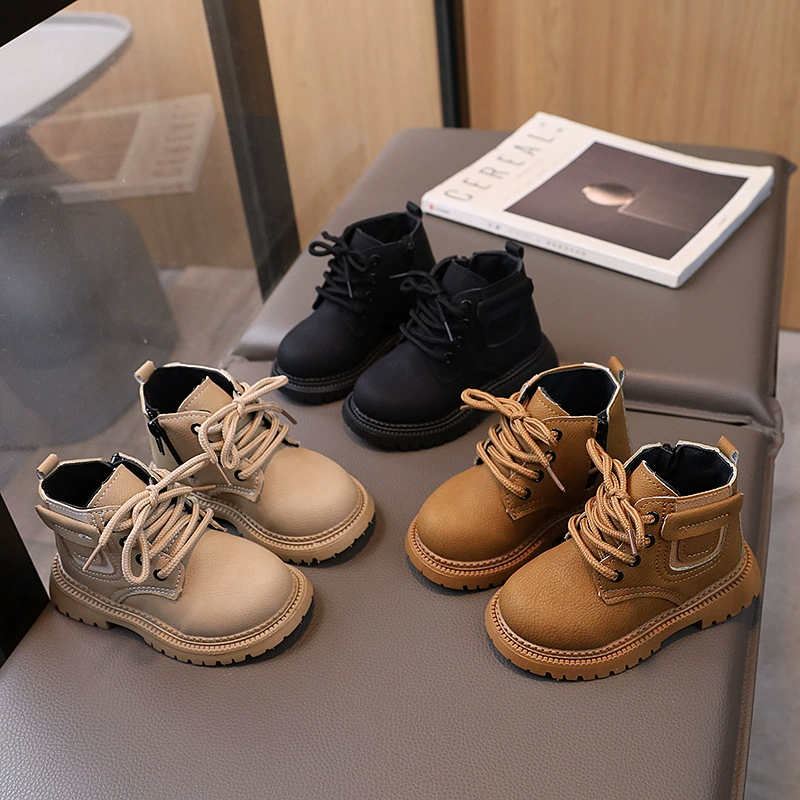 2024 осень и зима новая детская обувь для девочек Martin сапоги детские сапоги черные детские кожаные сапоги в британском стиле