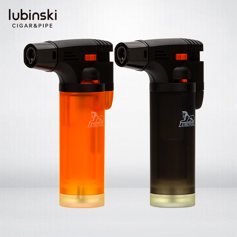 LUBINSKI cigar lighter portable blue flame lock fire single straight blast windproof spray gun LUBINSKI lighter