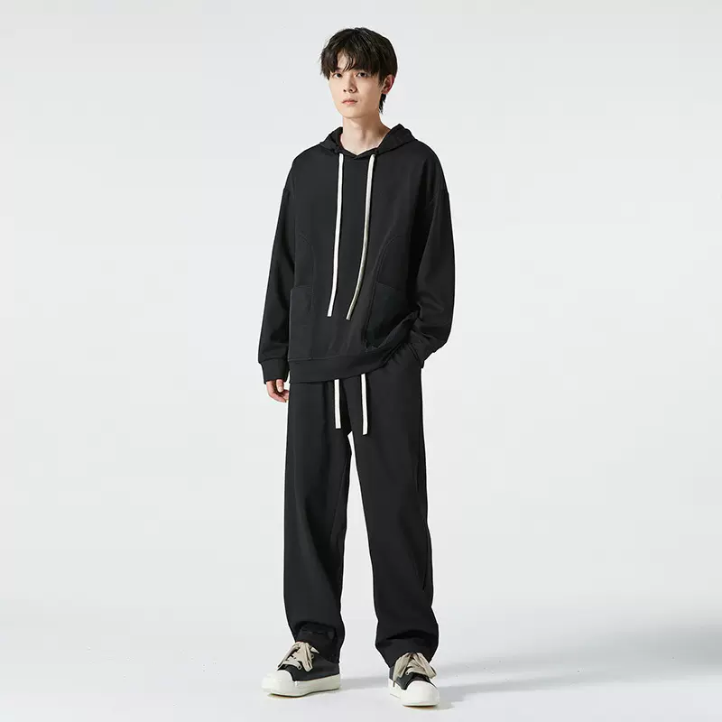 休闲套装男春秋季长袖卫衣连帽衫长裤运动裤男宽松青少年卫裤男
