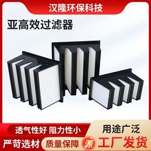 塑料框亚高效有隔板H1B铝合金空气滤网高效过滤器W型无隔板过滤器