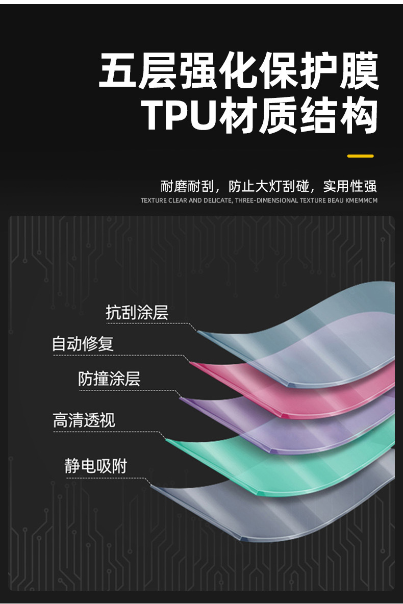 Suitable for 25 BMW 3 Series blackened headlight films, 325L color change film, transparent protective film, modified Black Warrior TPU