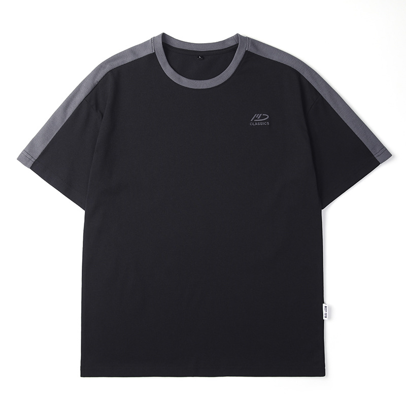 Men's T-shirt Round Neck Loose Patchwork Summer Top For Men_voghion.com