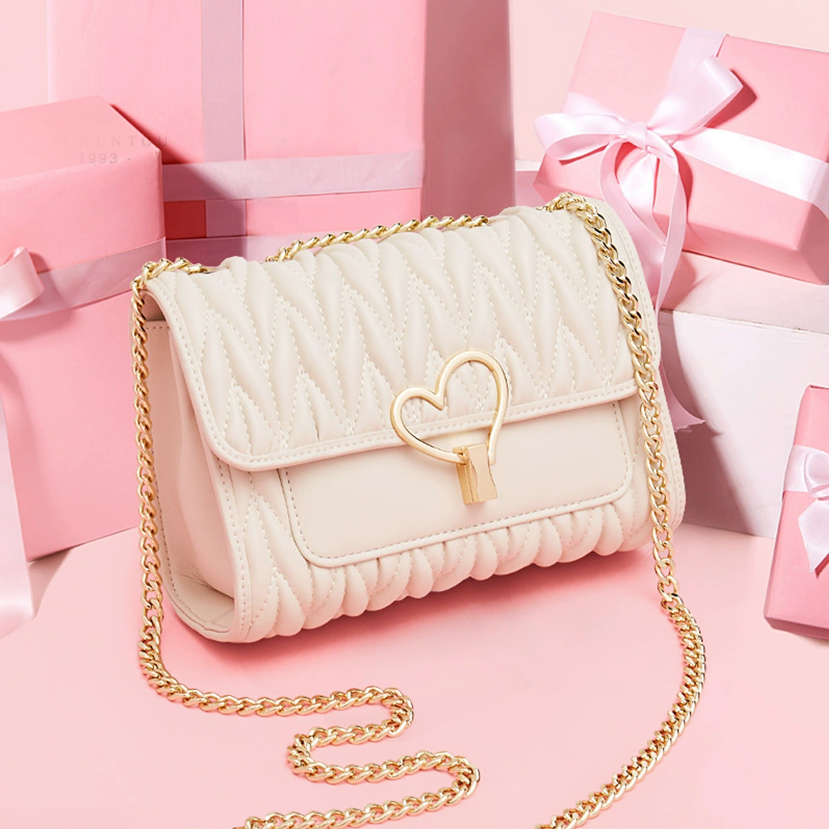 Сумка женская 2025 новый премиум чувство нишевой цепи сумка через плечо маленькая сумка подарок на день рождения Lingge маленькая ароматная сумка