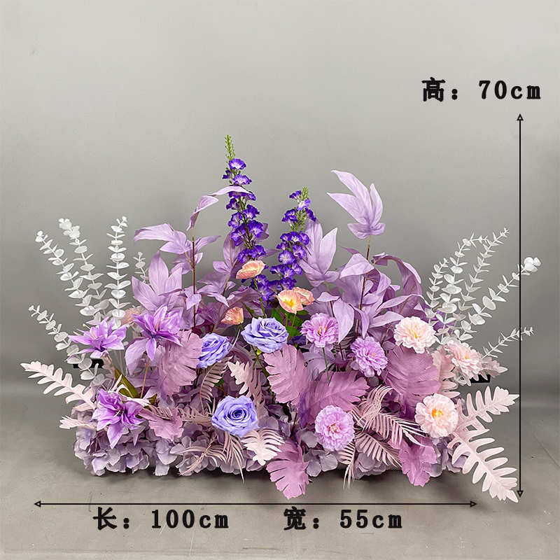 新款婚庆装饰地排花婚礼花艺T台路引花花酒店迎宾排花艺|undefined