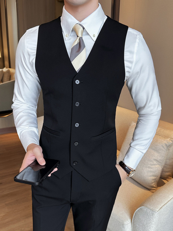 Venta directa de fábrica modelos de primavera y otoño versión coreana del chaleco de traje de hombre delgado de negocios casual de los hombres chaleco de traje profesional chaleco