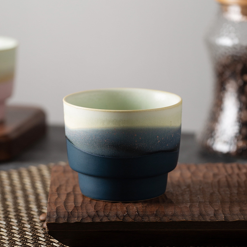 Taza de cerámica de estilo chino Taza de degustación de café de oficina Taza para el hogar Taza creativa de horno rosa personalizada