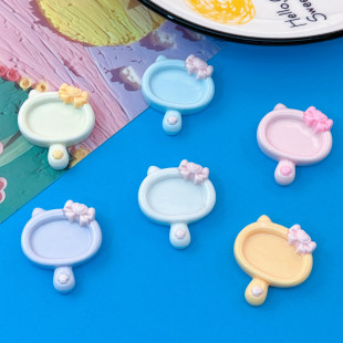 Colorful Bow Tie Cat Plate Hairpin Hair Rope DIY Handmade Material Shoe Buckle Mobile Phone Case Refrigerator Magnet Resin Accessories