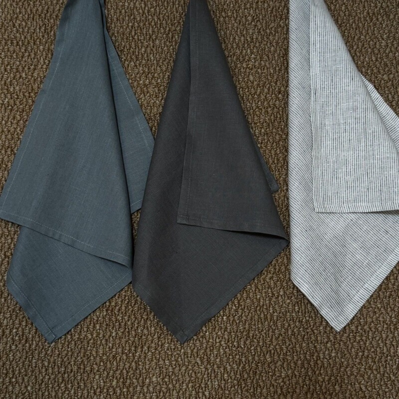 Handkerchief Set with Square Towel, Pure Linen Hand Towel, Three Quick-Drying Anti-Odor Pure Linen Gray Towels, One Pack Handkerchief Set with Square Towel, Pure Linen Hand Towel, Three Quick-Drying Anti-Odor Pure Linen Gray Towels, One Pack