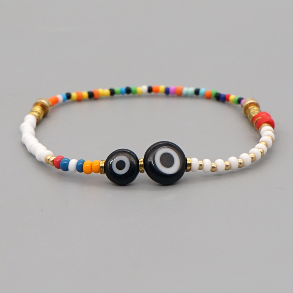 Black Glass Eyes Color Rice Beads Bracelet Jewelry Wholesale Nihaojewelry display picture 2