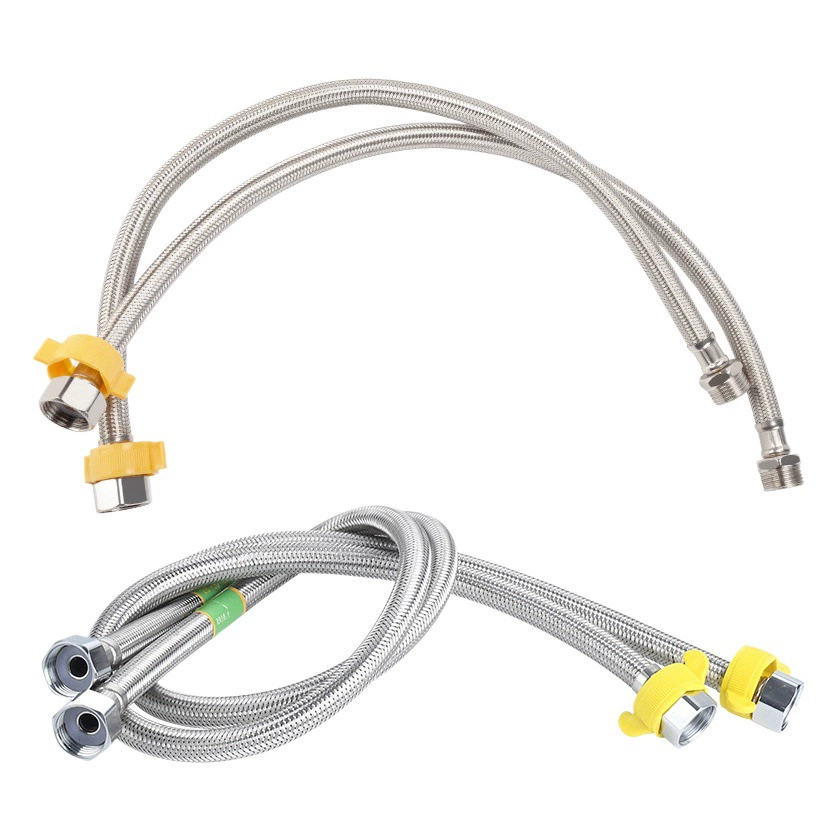 Шланг для подачи горячей и холодной воды Dingjian из нержавеющей стали, металлический, плетеный, 1/2 дюйма, для унитаза, водонагревателя, высокого давления, взрывобезопасный, для бытового использования