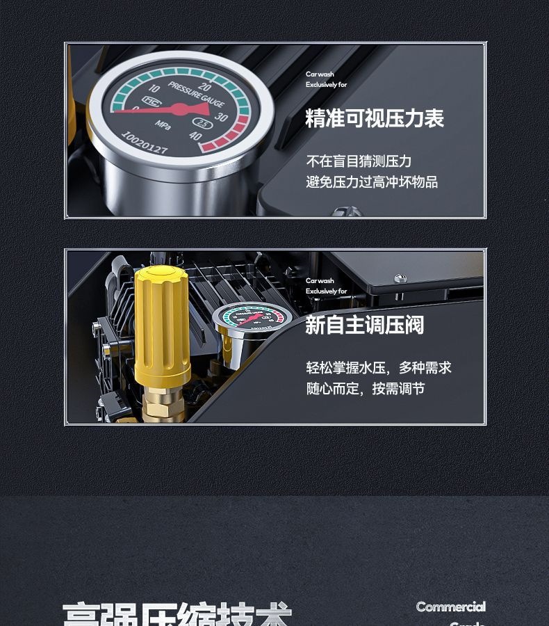 Guide Car Wash Machine 220V Commercial Car Wash Shop Farm High-Power Pressure Washer Water Gun Strong Water Pump