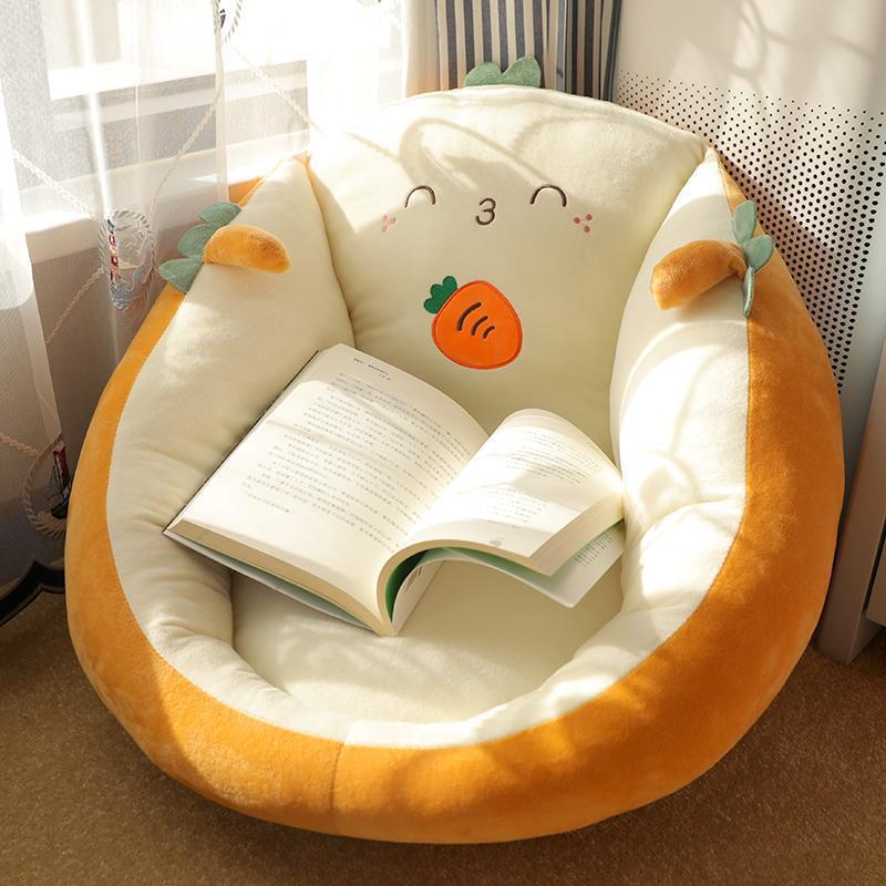 Futon Cushion and Backrest Integrated Floor Tatami Lazy Pouf Kidsren's Bedroom Sofa Bay Window Thickeneded Soft Cushion