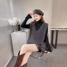 针织马甲背心女2025秋冬新款叠穿纯色v领仿水貂绒外搭毛衣坎肩潮