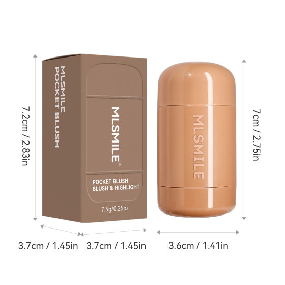 MLSMILE Cross-border Pocket Blush Stick 6-color Natural Highlight Brightening Portable Lip and Cheek Blush Cream