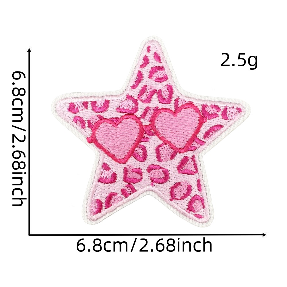 5g Weight Clothing Sticker Patches Classification 1 Piece, 1 Set Quantity Nonwoven, Polyester Material Color Block, Star, Heart Shape Pattern Cute Style 1 Piece 1 Set Cute Color Block Star Heart Shape Nonwoven Polyester Clothing Sticker Patches 1