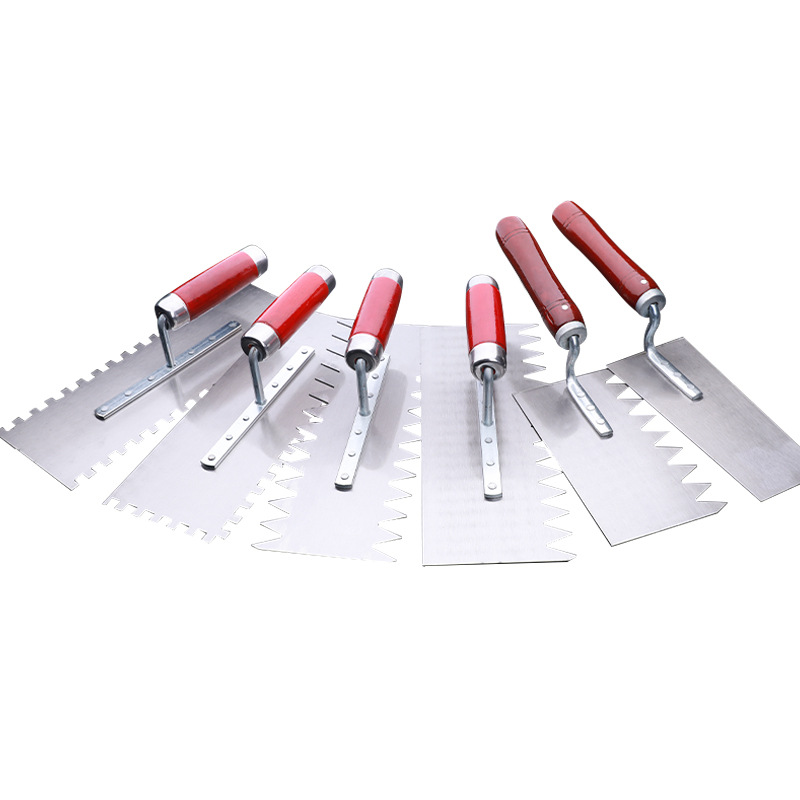 Mayorista con espollas de dientes yeso raspador de barro de acero inoxidable raspador de barro raspador de barro herramientas de tiles de azulejos dentadas