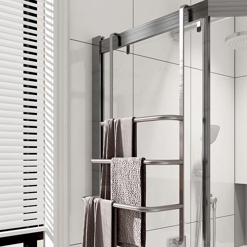 Bathroom Towel Rack Bathroom Storage Rack Without Punching Behind the Door Shower Room Glass Door Bath Towel Rack Towel Bar