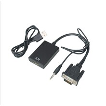 vga转hdmi线转换器 VGA公转HDMI母电脑连接电视带音频连接线接头