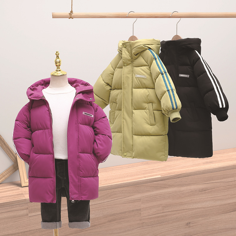 839 ropa infantil ropa de algodón engrosada para niños ropa de algodón mediana y larga chaqueta de algodón para niños y niñas comercio exterior