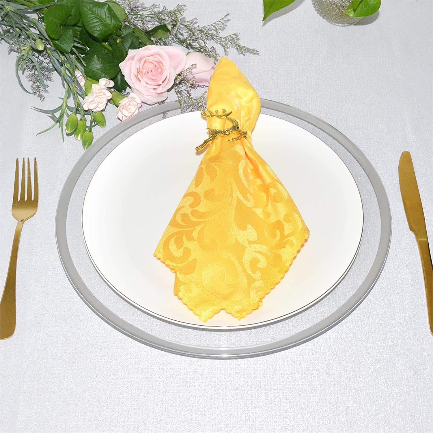 13 pulgadas acrílico transparente cargador de bordes de oro plano boda navidad baby shower party decoración plástica