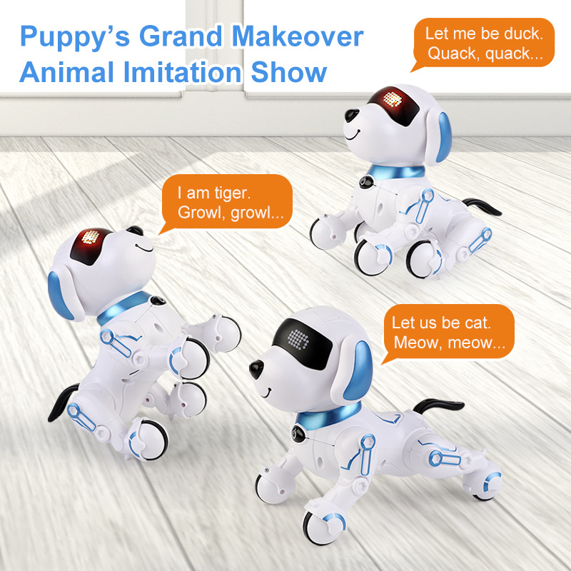 Cross-border electric singing dog smart sensing pet machine dog children's intelligence early education programming pet dog