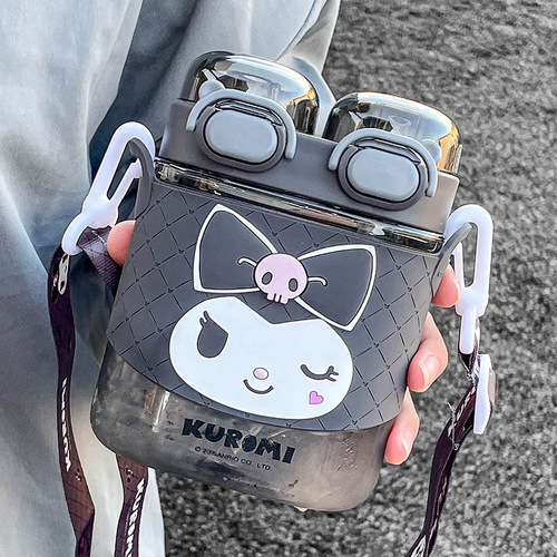 Sanrio Hello Kitty Mi Mi Children's Water Cup Women's New 2024 Double Drinking Portable Student Cup with Straw