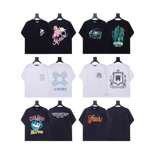 �羳����AMIRI�ļ��¿����D��LOGO��ĸӡ���p������ϴˮ����T��