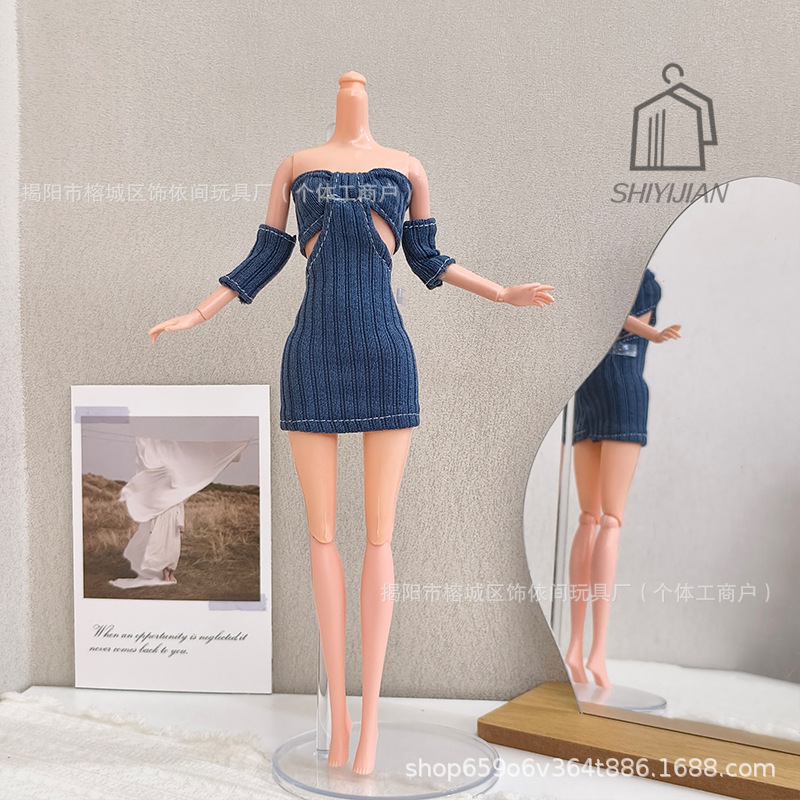 11-Inch 30cm Barbie Doll Hollow Dress Strapless Dress Sleeve Dress Fashion Dress-Up Doll Outfit 11-Inch 30cm Barbie Doll Hollow Dress Strapless Dress Sleeve Dress Fashion Dress-Up Doll Outfit