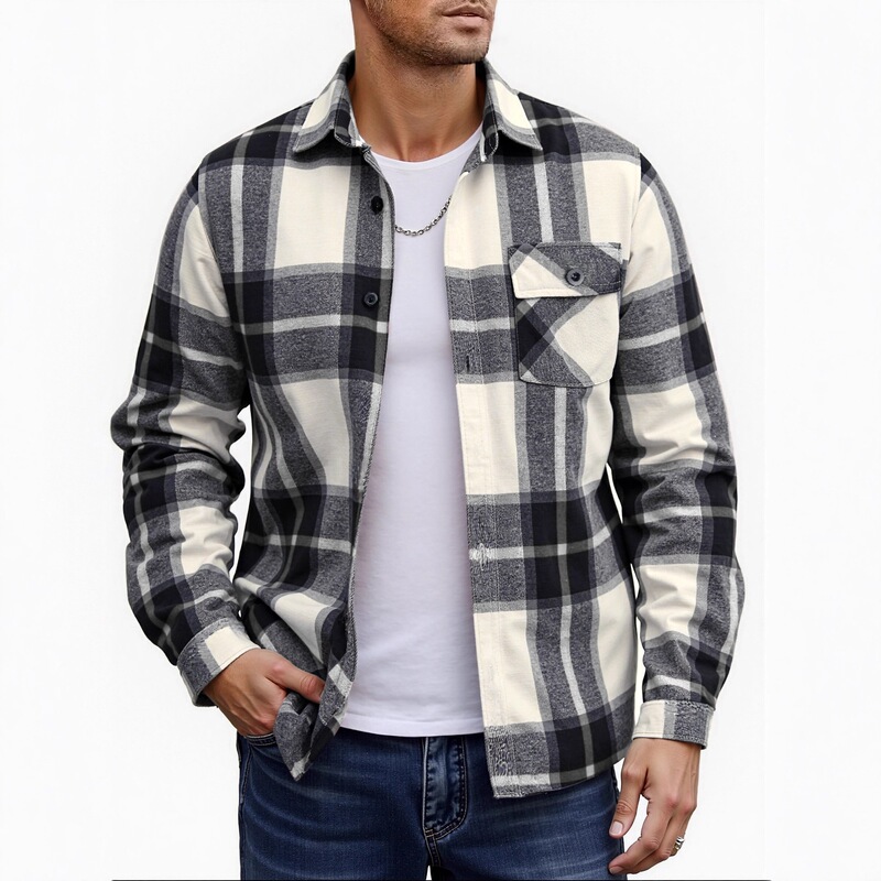 Flannel Men's Jacket 2024 New Amazon Men's Long Sleeve Turn-down Collar Casual Warm Ten-color Casual Men's Clothing Flannel Men's Jacket 2024 New Amazon Men's Long Sleeve Turn-down Collar Casual Warm Ten-color Casual Men's Clothing