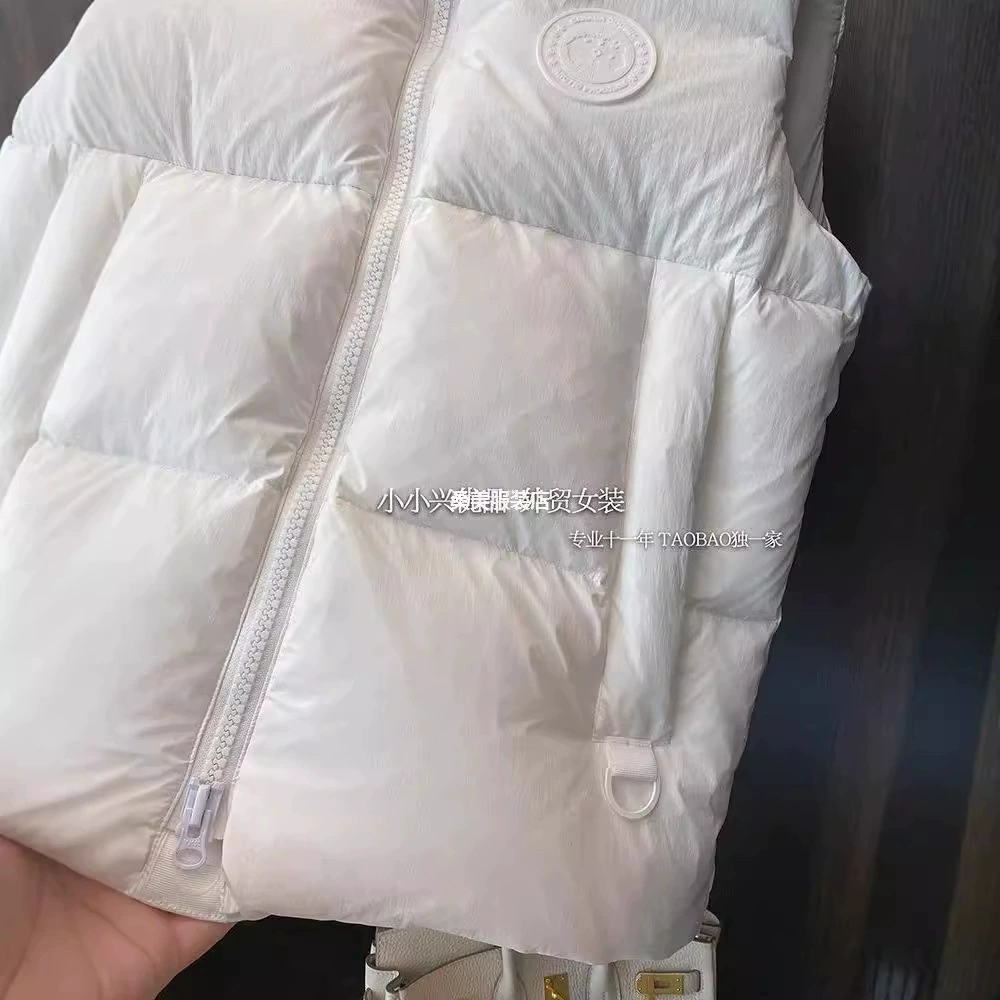 Down jacket, vest, warm capsule with down, (Physicals), white clothing