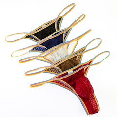 跨境速干彩邊男士丁字褲亞馬遜外貿男式情趣內褲立體囊袋歐碼B882