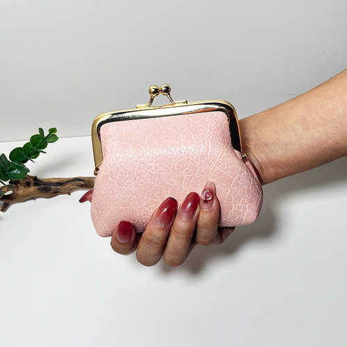 Retro women's bag coin wallet women's short wallet buckle candy color coin wallet wholesale