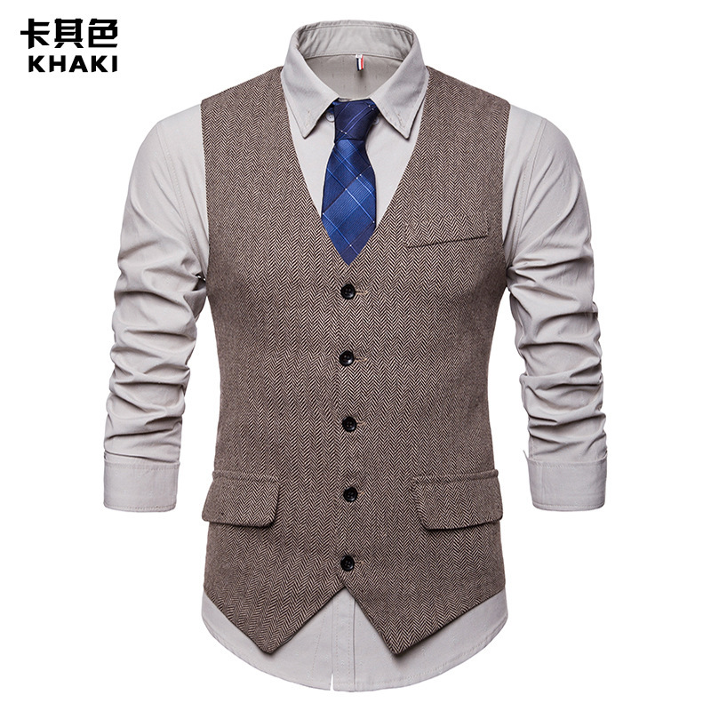 Áo Thu Đông AliExpress Nam Châu Âu Và Châu Mỹ Thời Trang Size Lớn Điện Đơn Loại Áo Vest Nam cổ Chữ V Phù Hợp Với Áo Vest