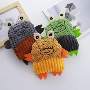 Pet Supplies Cross-border Overseas Warehouse Fierce Crocodile Molar Teeth Resistant Bite Cleaning Training Vocalized Plush Cat and Dog Toy Factory