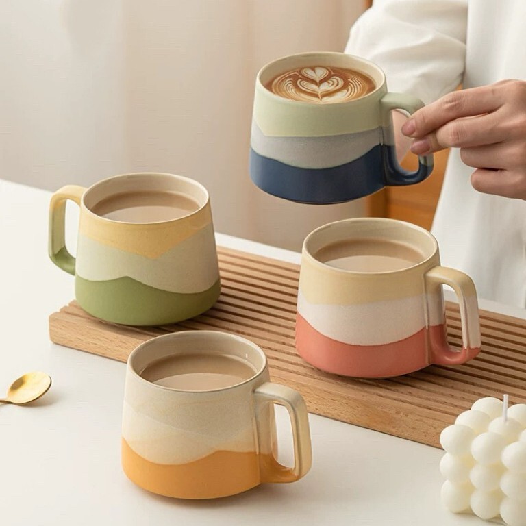 Shanhai Tea Coffee Cup Ceramic Office Mug Creative Mug Company Annual Meeting Gift High-Value Milk Cup