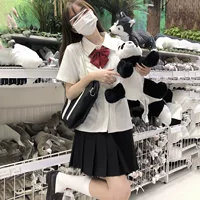 jk униформа, оригинальный японский стиль, jk, плиссированная рубашка с короткими рукавами, плиссированная юбка, летняя женская юбка с высокой талией