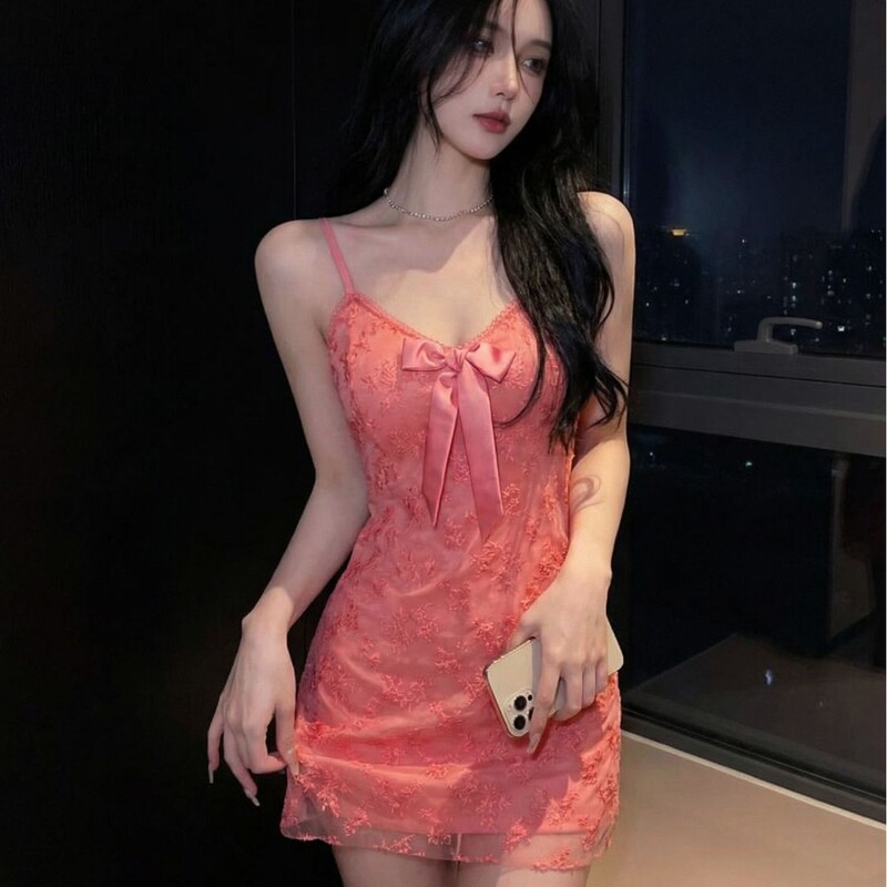 Zui Xiaolou's Craftsmanship【Powder Mist Sweetheart】Sexy Pure Desire Strap Lingerie Plus Size Ins-style Nightdress that can be worn outside Zui Xiaolou's Craftsmanship【Powder Mist Sweetheart】Sexy Pure Desire Strap Lingerie Plus Size Ins-style Nightdress that can be worn outside